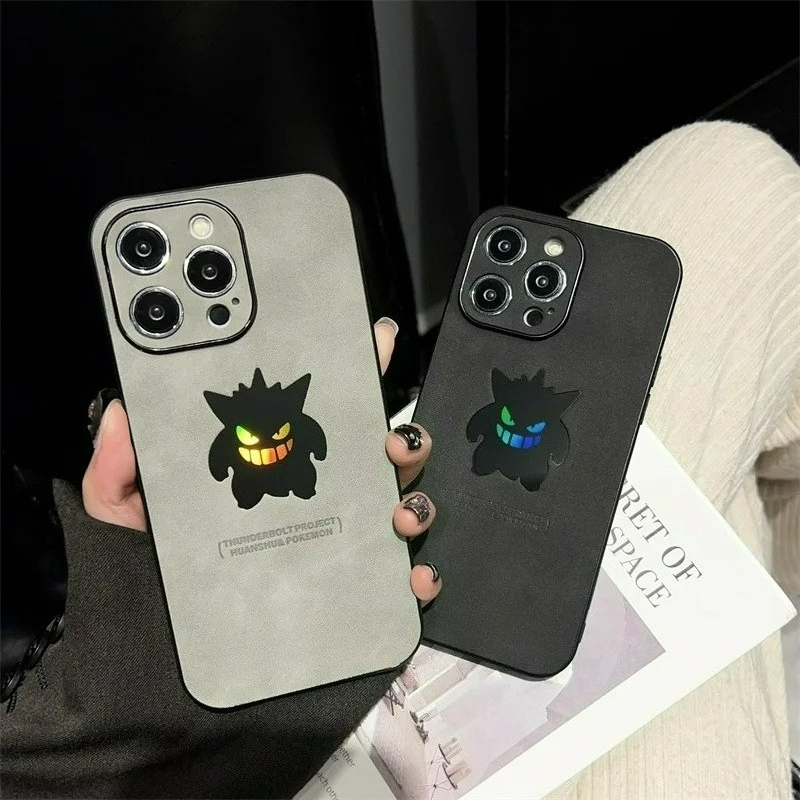 Phone Accessories To Sell - Cartoon Anime Gengar Leather Texture Laser