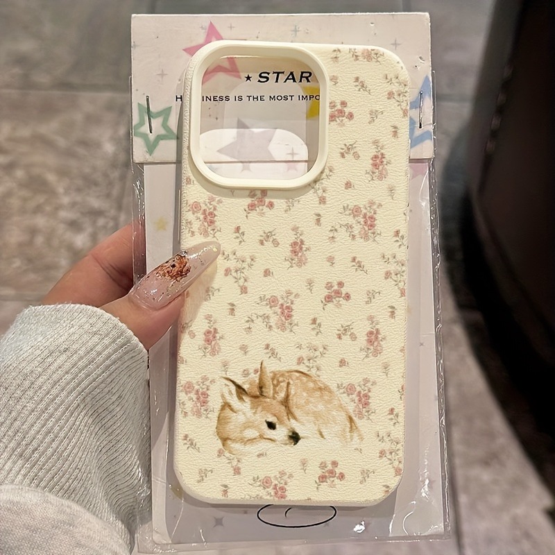Phone Accessories To Sell - Cute Deer Full Floral Pattern Design