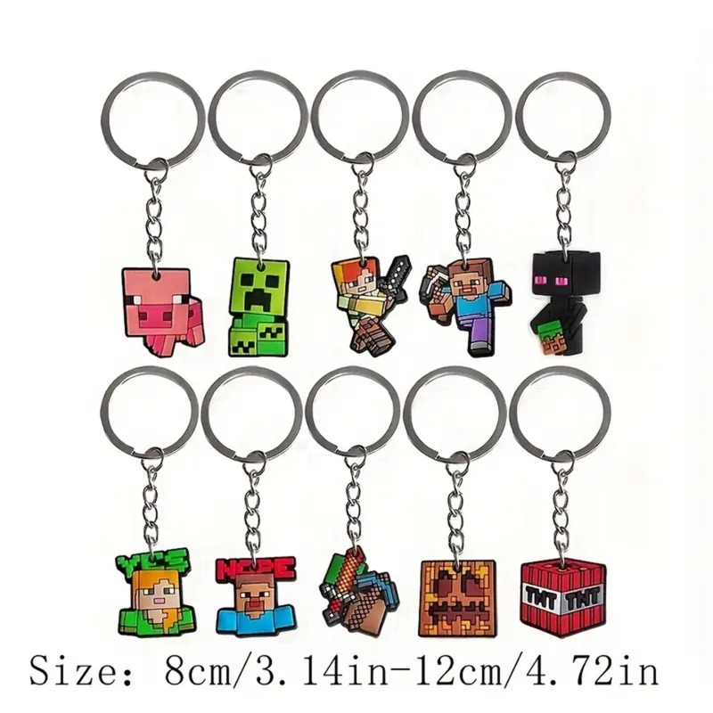 Phone Accessories Charms - Minecrafts Hot Game 10pcs Keychain Periphery