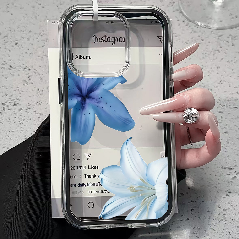 Blue Lily Flower Clear Phone C - Phone Accessories To Sell recension och pris