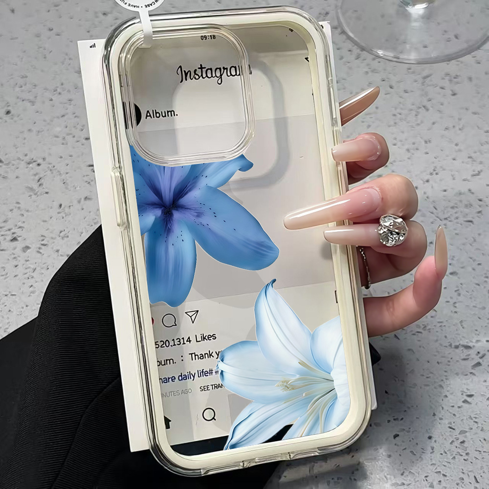 Blue Lily Flower Clear Phone C - Phone Accessories To Sell recension och pris
