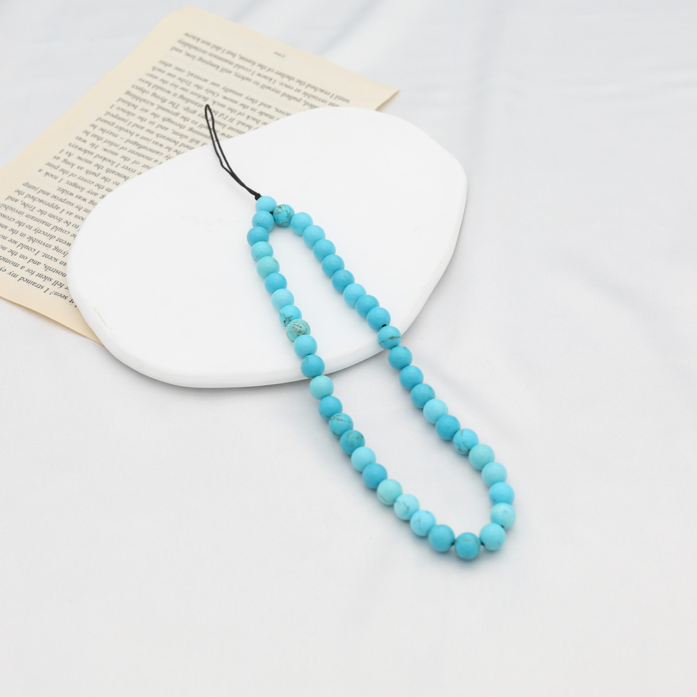 8MM Blue Turquoise Beaded Mobi - Phone Accessories For Men recension och pris