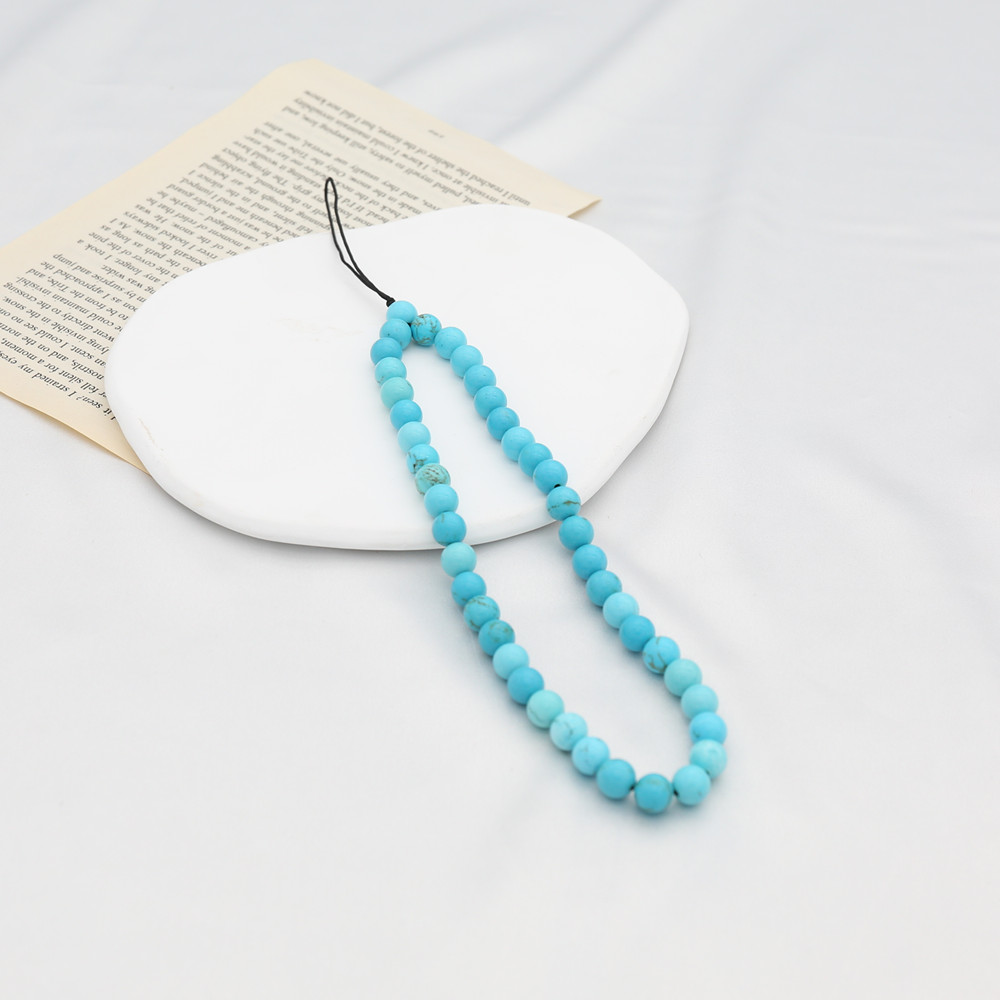 8MM Blue Turquoise Beaded Mobi - Phone Accessories For Men recension och pris