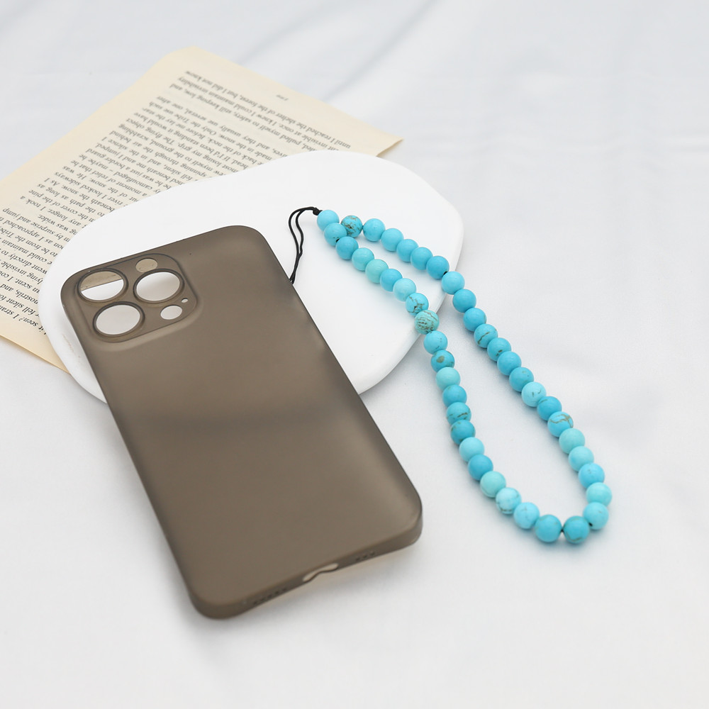 8MM Blue Turquoise Beaded Mobi - Phone Accessories For Men recension och pris
