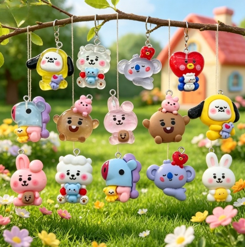 7pcs BT21 Resin Cartoon Charm  - Phone Accessories Charms recension och pris